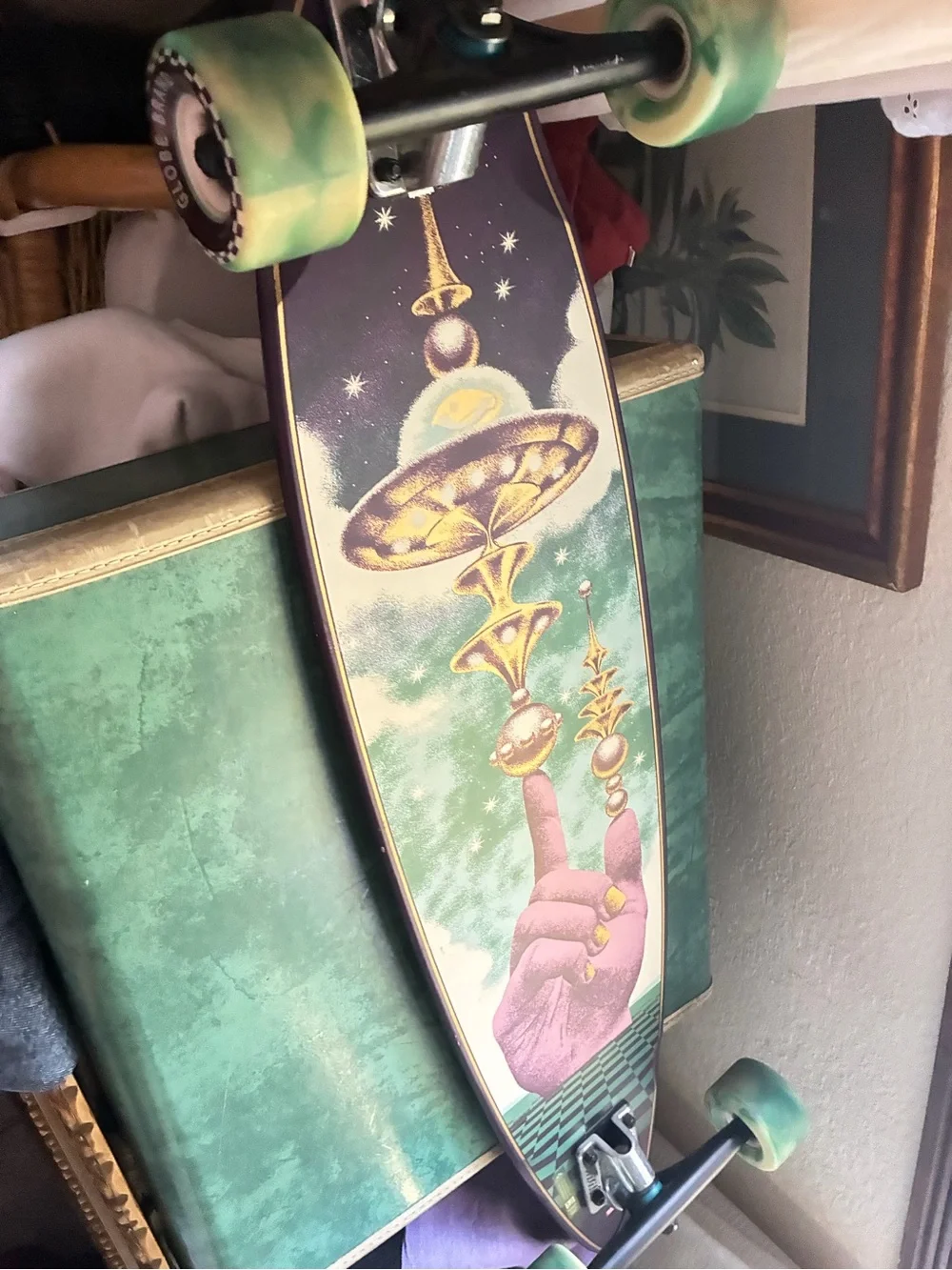 Globe Cosmic Lurker Never Used new longboard, trippy psychedelic